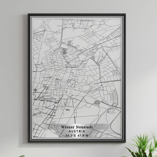 ROAD MAP OF WIENER NEUSTADT, AUSTRIA BY MAPBAKES