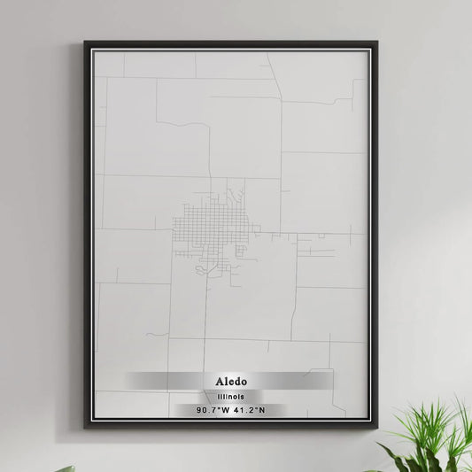 ROAD MAP OF ALEDO, ILLINOIS BY MAPBAKES