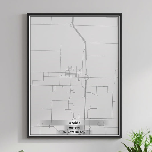 ROAD MAP OF ARCHIE, MISSOURI BY MAPBAKES