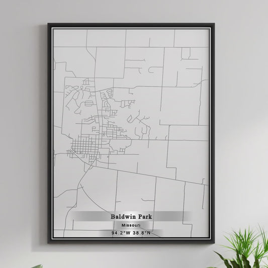 ROAD MAP OF BALDWIN PARK, MISSOURI BY MAPBAKES