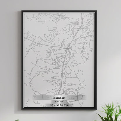 ROAD MAP OF BARNHART, MISSOURI BY MAPBAKES