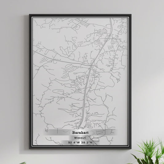 ROAD MAP OF BARNHART, MISSOURI BY MAPBAKES