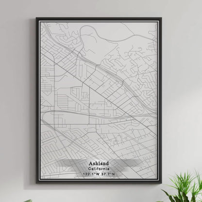 ROAD MAP OF ASHLAND, CALIFORNIA BY MAPBAKES