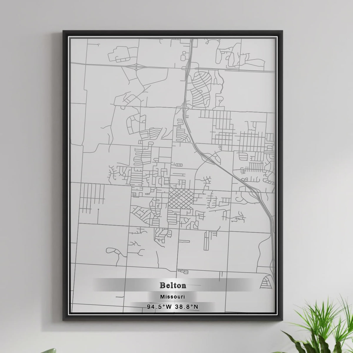 ROAD MAP OF BELTON, MISSOURI BY MAPBAKES