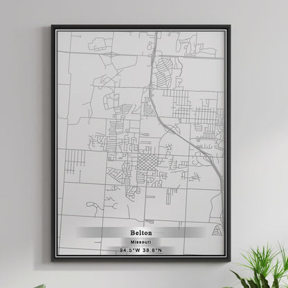ROAD MAP OF BELTON, MISSOURI BY MAPBAKES