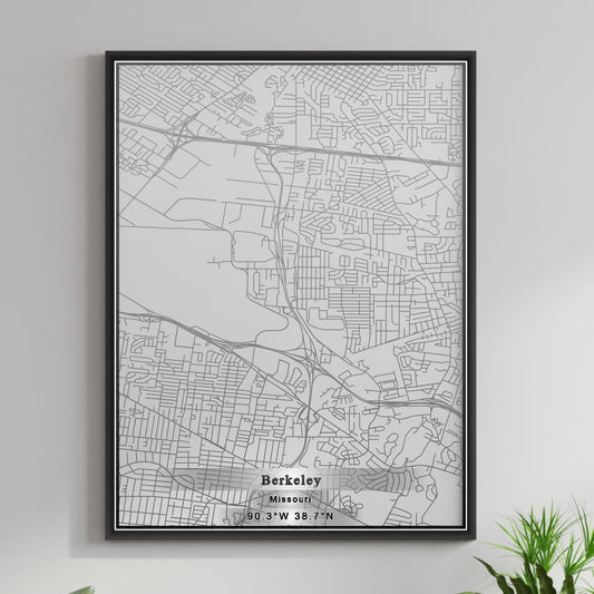 ROAD MAP OF BERKELEY, MISSOURI BY MAPBAKES