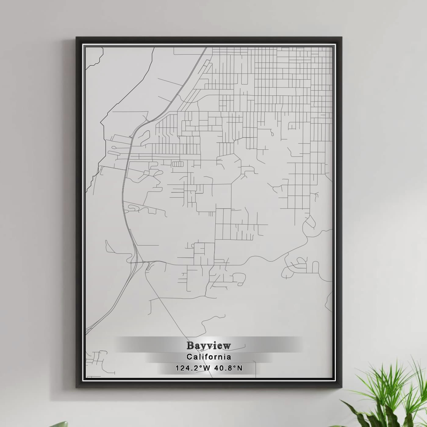 ROAD MAP OF BAYVIEW, CALIFORNIA BY MAPBAKES