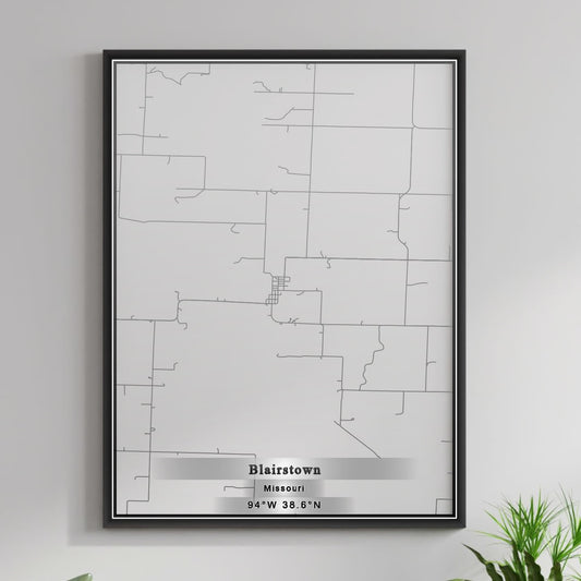 ROAD MAP OF BLAIRSTOWN, MISSOURI BY MAPBAKES