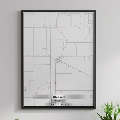 ROAD MAP OF BLODGETT, MISSOURI BY MAPBAKES