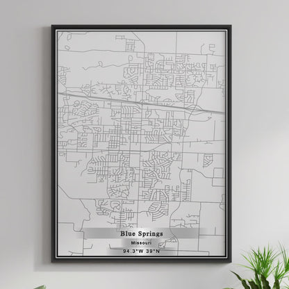 ROAD MAP OF BLUE SPRINGS, MISSOURI BY MAPBAKES