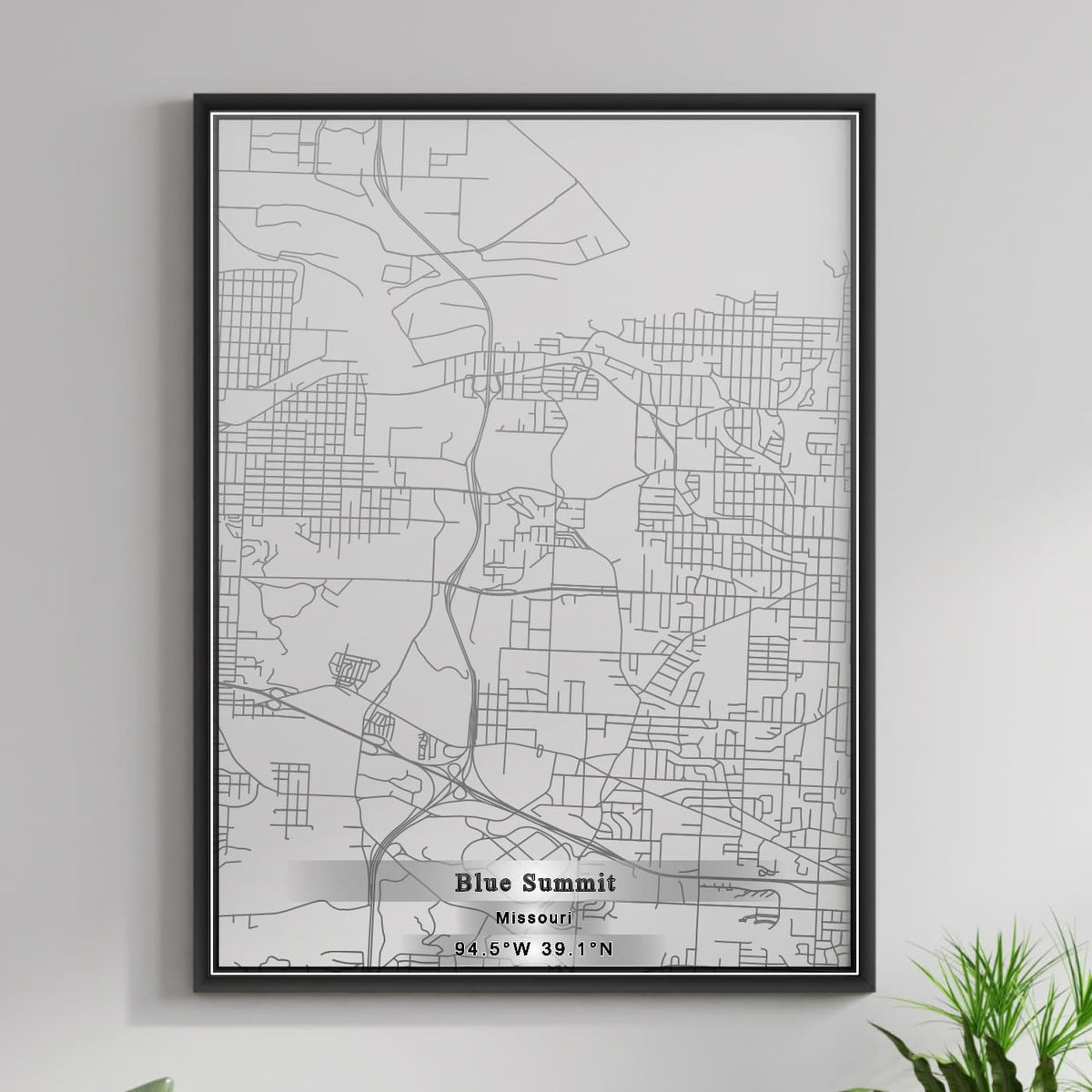 ROAD MAP OF BLUE SUMMIT, MISSOURI BY MAPBAKES