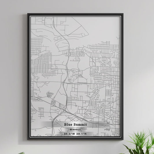 ROAD MAP OF BLUE SUMMIT, MISSOURI BY MAPBAKES