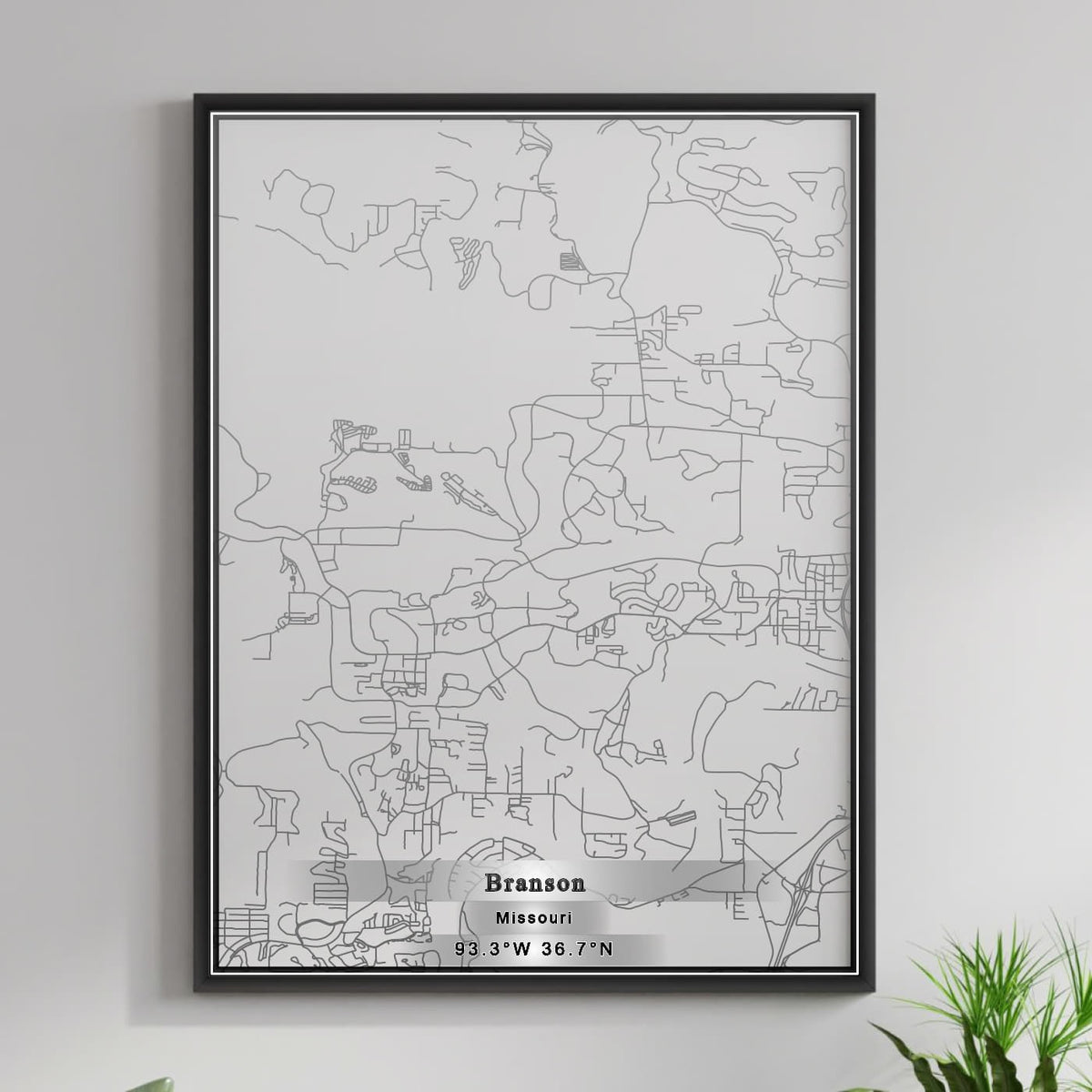 ROAD MAP OF BRANSON, MISSOURI BY MAPBAKES