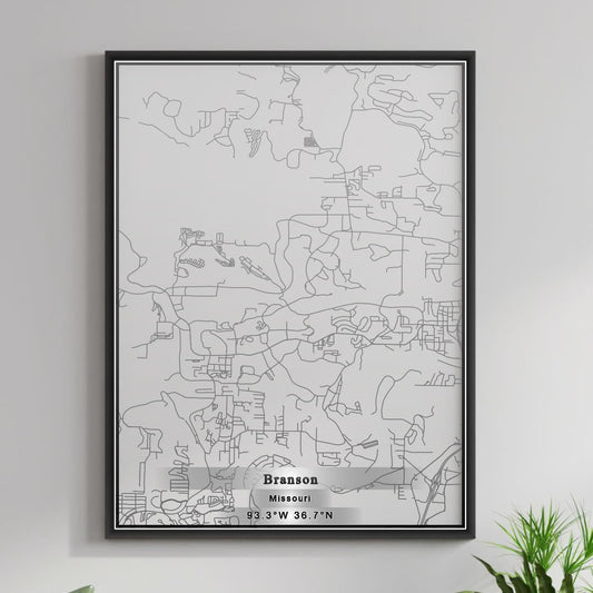 ROAD MAP OF BRANSON, MISSOURI BY MAPBAKES