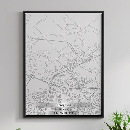 ROAD MAP OF BRIDGETON, MISSOURI BY MAPBAKES
