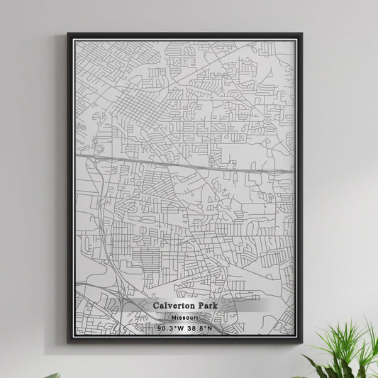 ROAD MAP OF CALVERTON PARK, MISSOURI BY MAPBAKES