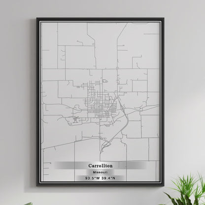 ROAD MAP OF CARROLLTON, MISSOURI BY MAPBAKES