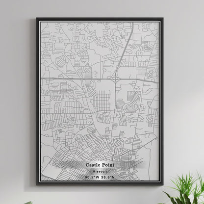 ROAD MAP OF CASTLE POINT, MISSOURI BY MAPBAKES