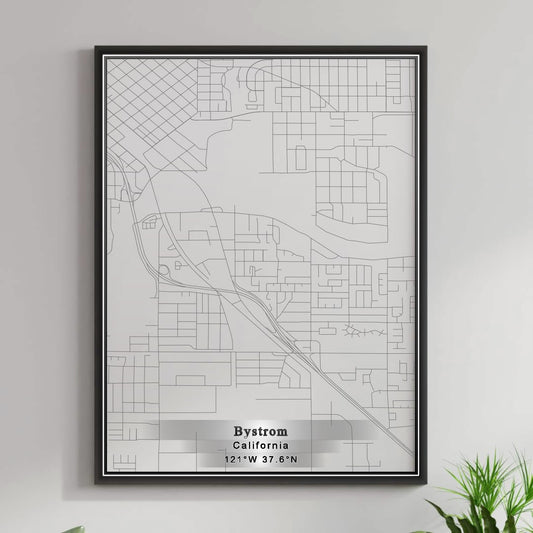 ROAD MAP OF BYSTROM, CALIFORNIA BY MAPBAKES