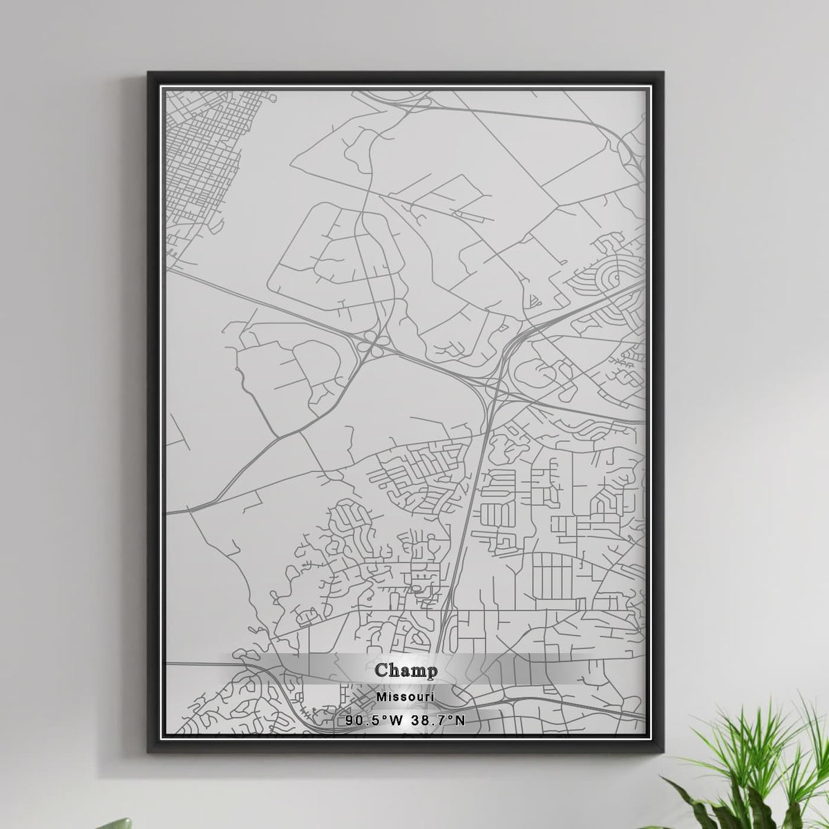 ROAD MAP OF CHAMP, MISSOURI BY MAPBAKES