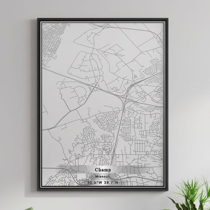 ROAD MAP OF CHAMP, MISSOURI BY MAPBAKES