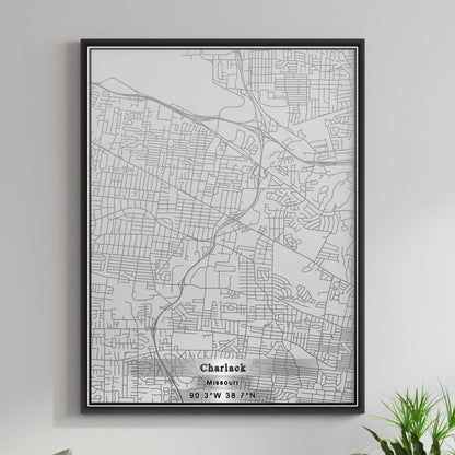ROAD MAP OF CHARLACK, MISSOURI BY MAPBAKES