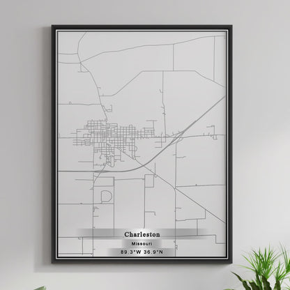 ROAD MAP OF CHARLESTON, MISSOURI BY MAPBAKES