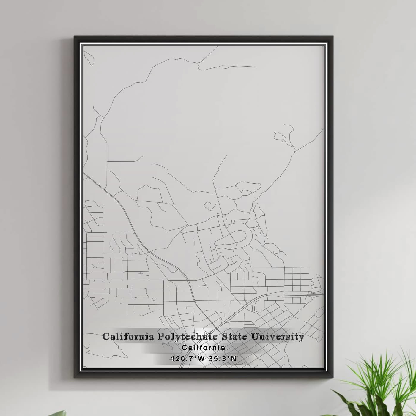 ROAD MAP OF CALIFORNIA POLYTECHNIC STATE UNIVERSITY, CALIFORNIA BY MAPBAKES