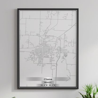 ROAD MAP OF CLINTON, MISSOURI BY MAPBAKES