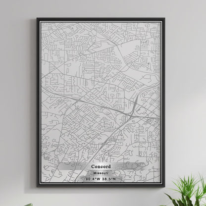 ROAD MAP OF CONCORD, MISSOURI BY MAPBAKES