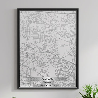 ROAD MAP OF COOL VALLEY, MISSOURI BY MAPBAKES