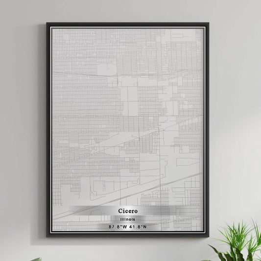 ROAD MAP OF CICERO, ILLINOIS BY MAPBAKES