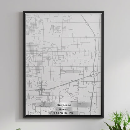 ROAD MAP OF DUQUESNE, MISSOURI BY MAPBAKES