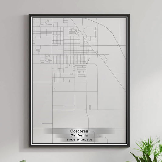 ROAD MAP OF CORCORAN, CALIFORNIA BY MAPBAKES