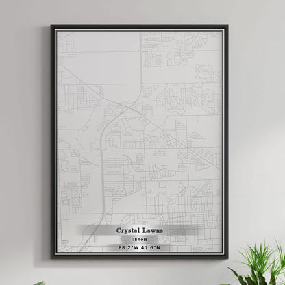 ROAD MAP OF CRYSTAL LAWNS, ILLINOIS BY MAPBAKES