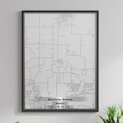 ROAD MAP OF EXCELSIOR ESTATES, MISSOURI BY MAPBAKES