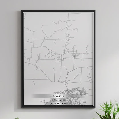 ROAD MAP OF FRANKLIN, MISSOURI BY MAPBAKES