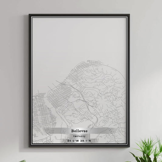 ROAD MAP OF BELLEVUE, KENTUCKY BY MAPBAKES