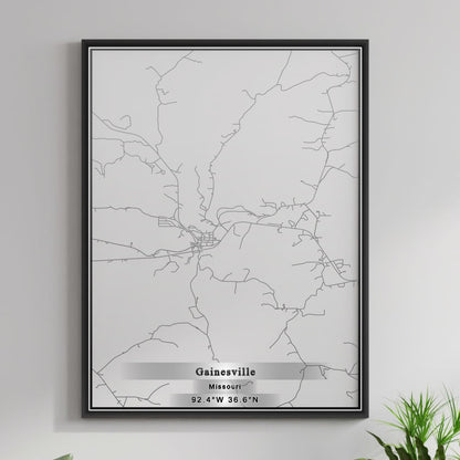 ROAD MAP OF GAINESVILLE, MISSOURI BY MAPBAKES