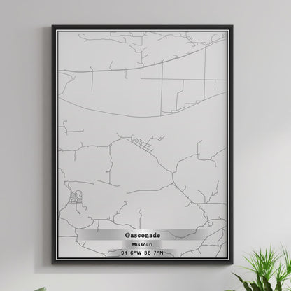 ROAD MAP OF GASCONADE, MISSOURI BY MAPBAKES