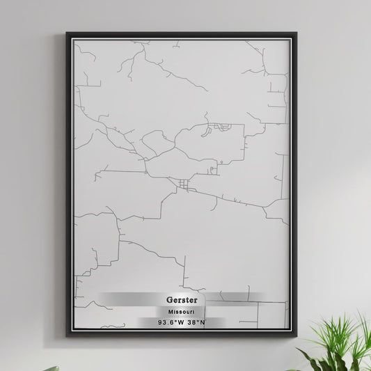 ROAD MAP OF GERSTER, MISSOURI BY MAPBAKES