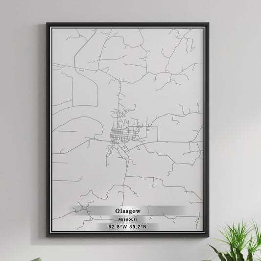 ROAD MAP OF GLASGOW, MISSOURI BY MAPBAKES