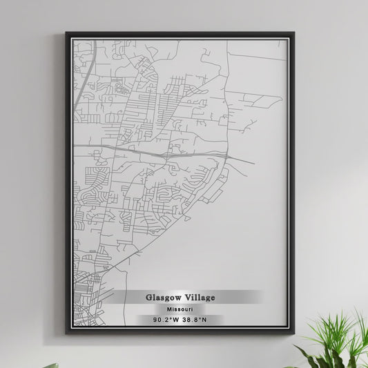 ROAD MAP OF GLASGOW VILLAGE, MISSOURI BY MAPBAKES