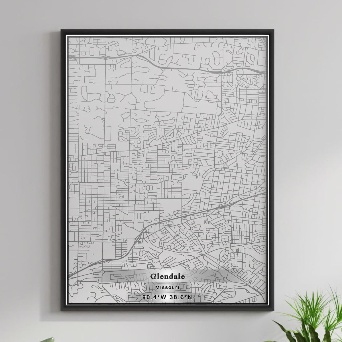 ROAD MAP OF GLENDALE, MISSOURI BY MAPBAKES