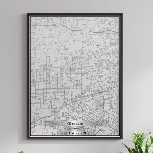 ROAD MAP OF GLENDALE, MISSOURI BY MAPBAKES