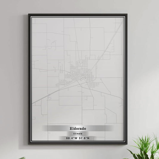 ROAD MAP OF ELDORADO, ILLINOIS BY MAPBAKES