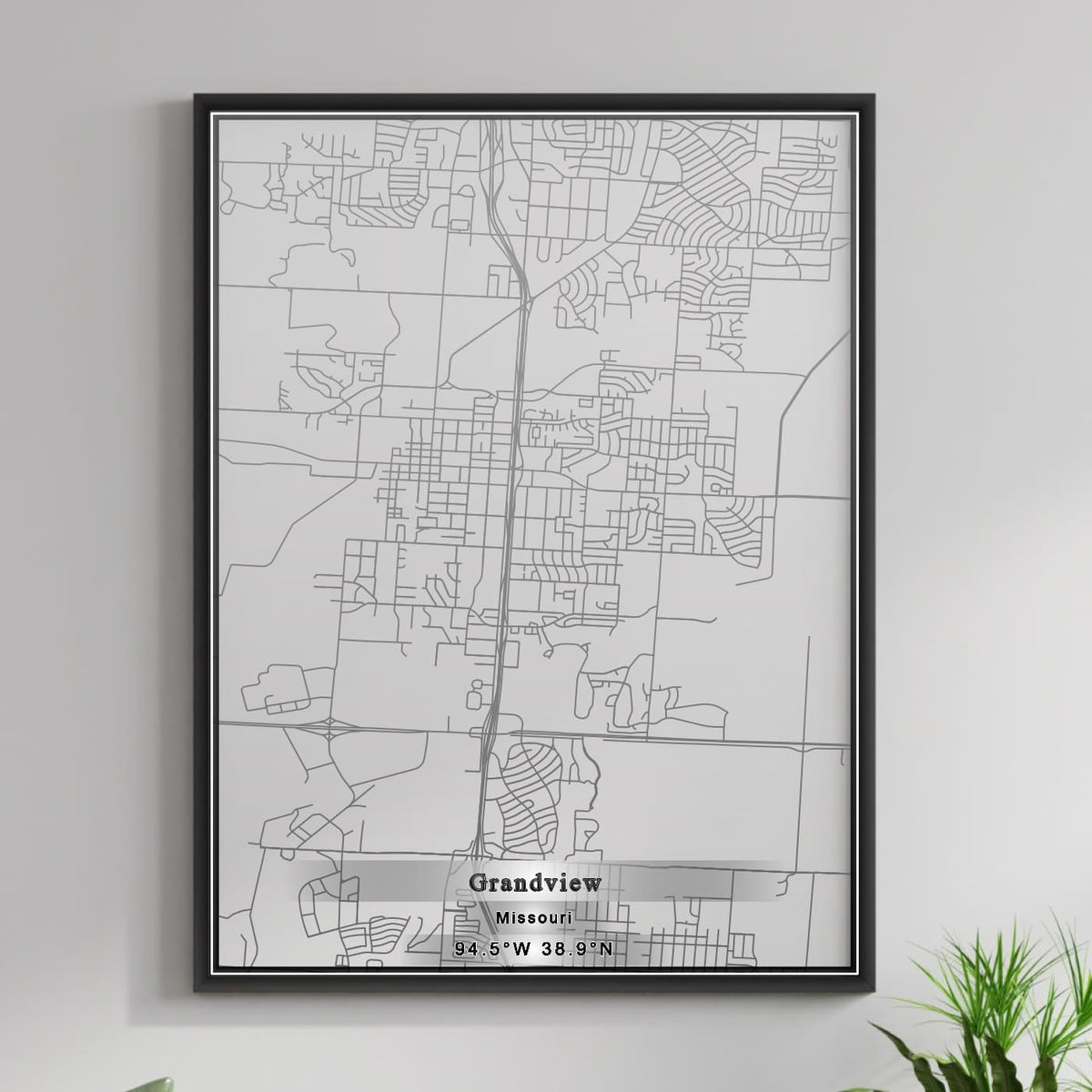 ROAD MAP OF GRANDVIEW, MISSOURI BY MAPBAKES