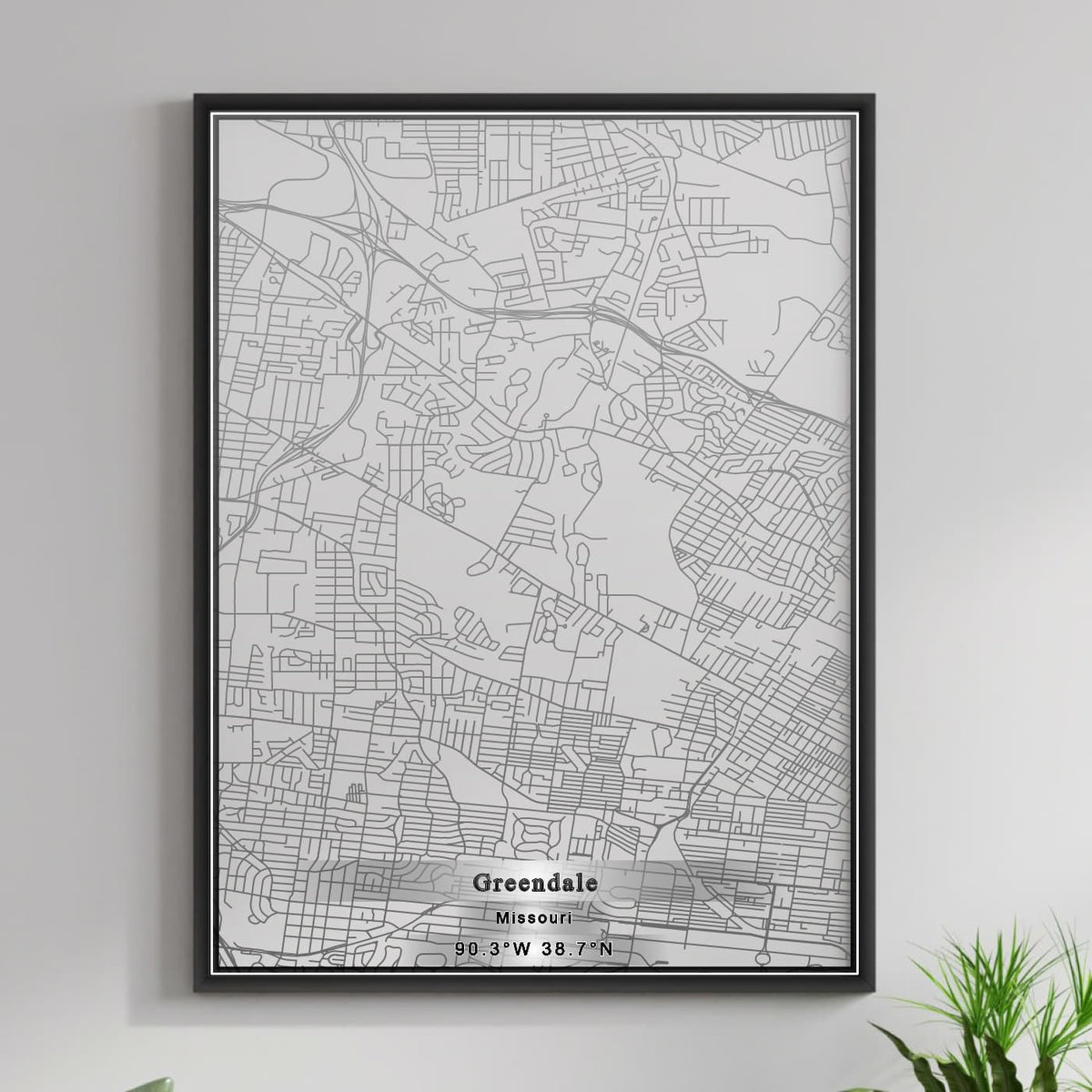 ROAD MAP OF GREENDALE, MISSOURI BY MAPBAKES