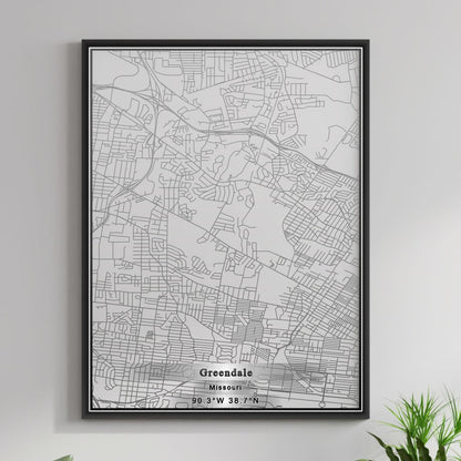ROAD MAP OF GREENDALE, MISSOURI BY MAPBAKES