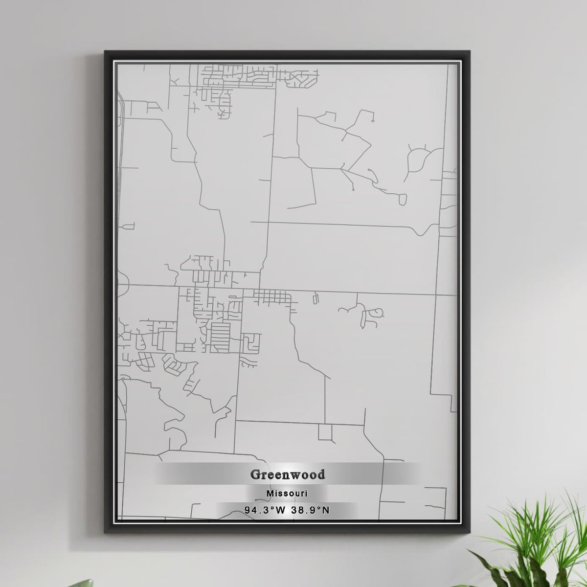 ROAD MAP OF GREENWOOD, MISSOURI BY MAPBAKES